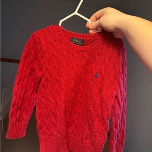 Polo by Ralph Lauren kids Red Cable Knit Sweater